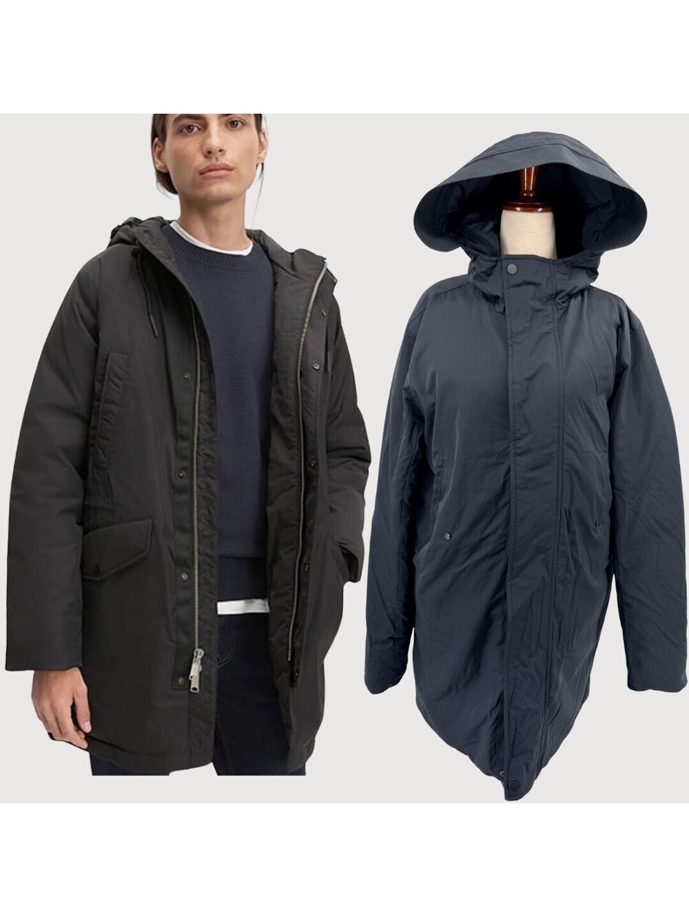 Everlane Hooded Puffer Parka Jacket Black S